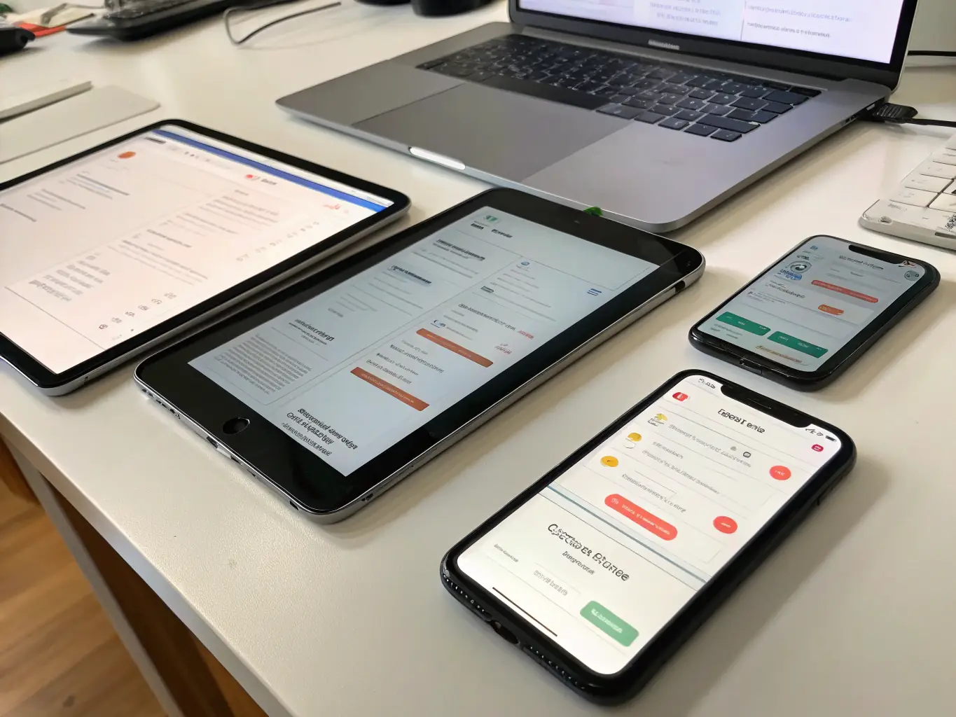 An image of a mobile app interface being tested on various devices, highlighting the importance of responsive design taught in CodePulse's courses.